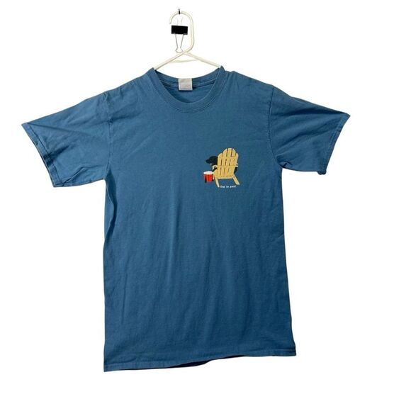 Dog is Good Never Drink Alone Blue Short Sleeve Graphic T-Shirt Sz s Labrador - Picture 2 of 15